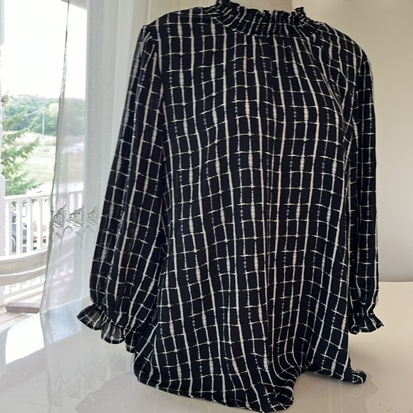 Adrienne Vittadini sheer blouse size xl - Picture 2 of 3